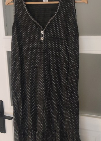 Siyah Puantiyeli ev elbisesi - Görsel 2