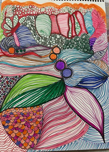 Renkli Soyut Sanat Çizimi