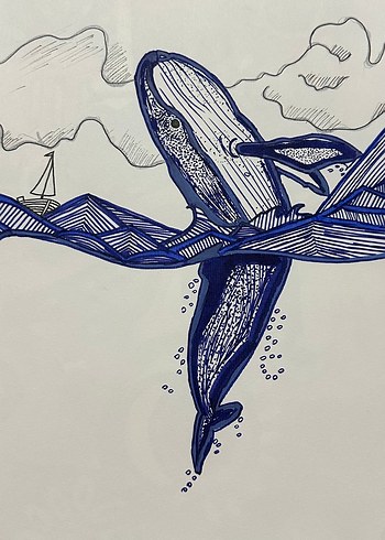 Mavi Balina Temalı Sanat Kitabı