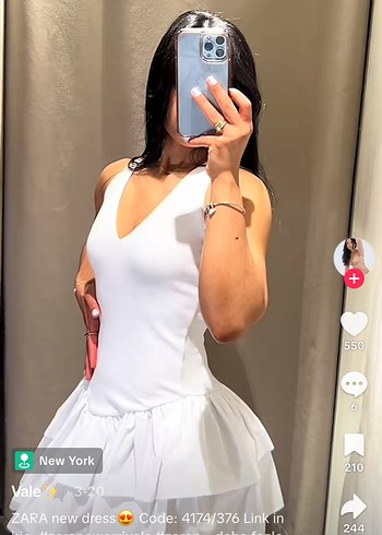 Beyaz Zara Mini Elbise