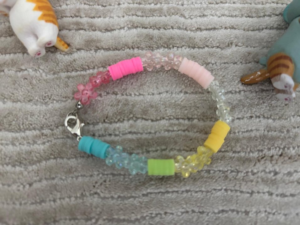 Renkli Boncuklu Tie-Dye Bileklik - Görsel 3