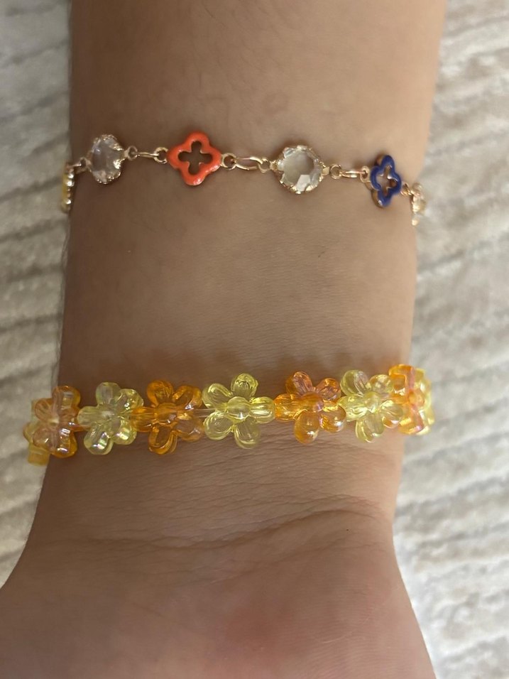 Boncuklu Sarı Örgü Saç Aksesuarı - Görsel 3