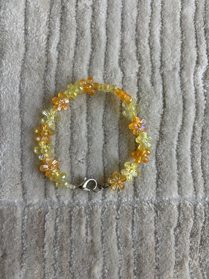 Boncuklu Sarı Örgü Saç Aksesuarı - Görsel 2