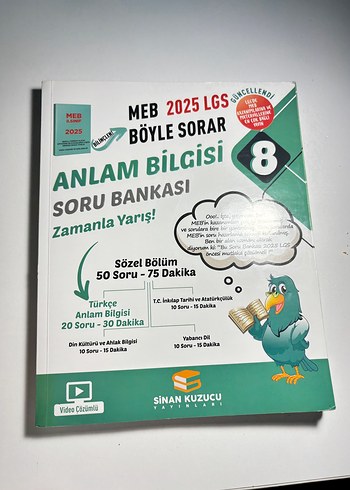 Sinan kurucu LGS Anlam Bilgisi Soru Bankası 8. Sınıf