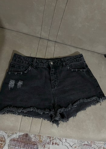 Siyah Mini Kot Şort