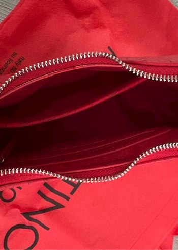 Kırmızı Yılan Derisi Desenli valentino çanta - Görsel 5