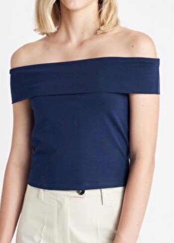 Kahverengi Kayık Yaka  bluz - Görsel 3