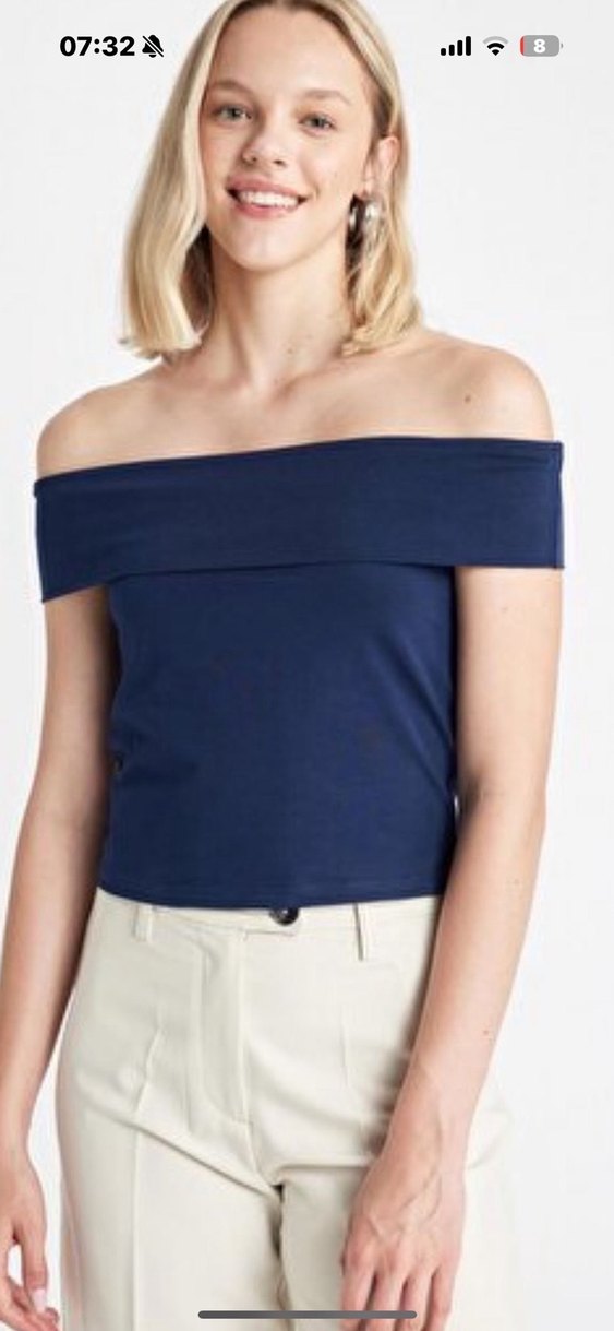 Kahverengi Kayık Yaka  bluz - Görsel 3