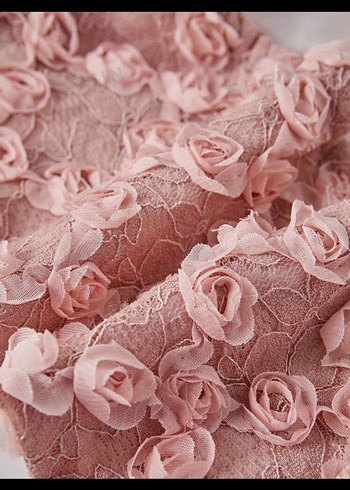 Shein Pembe Dantel İşlemeli Straplez Büstiyer - Görsel 3