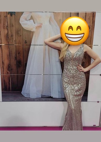 Taşlı Uzun Abiye Elbise - Görsel 6