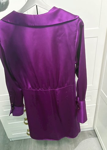 Parlak Mor anvelop Elbise - Görsel 4