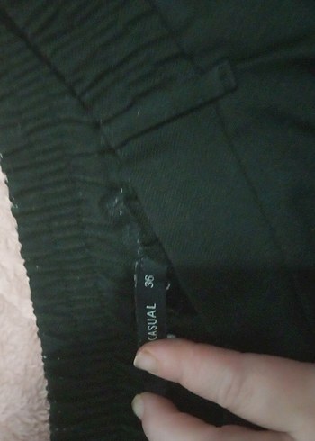 38 Beden Kadın Haki Renk Pilili Rahat Kumaş Pantolon