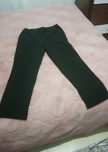 38 Beden yeşil Renk Kadın Haki Kumaş Pantolon Midi Boy