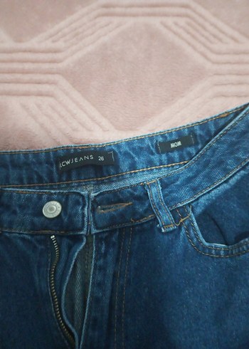 38 Beden mavi Renk LCW Jeans Düğmeli Mavi Midi Denim Pantolon