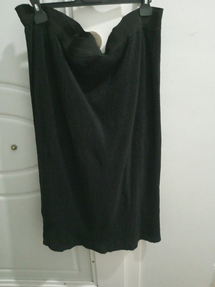 Siyah Drapeli Midi Eteği - Görsel 5