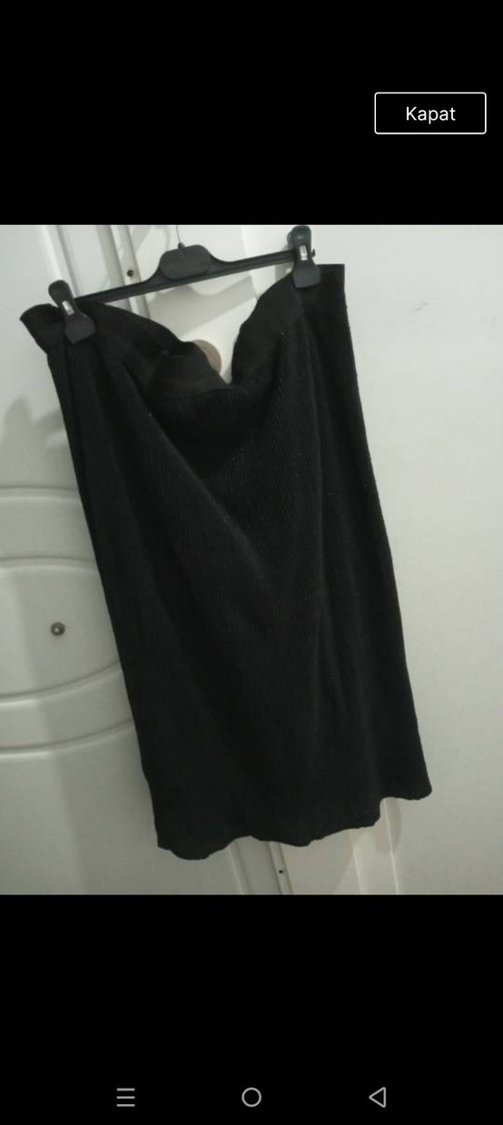 Siyah Drapeli Midi Eteği - Görsel 4