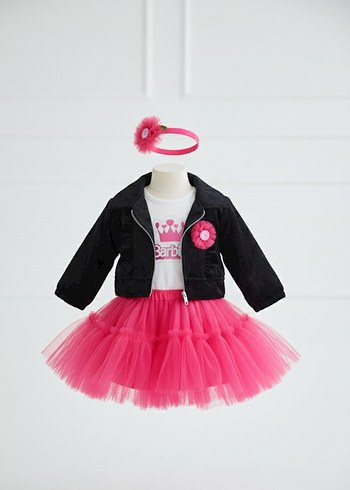 Pembe Fırfırlı Kız Çocuk 4lü Takım - Görsel 2