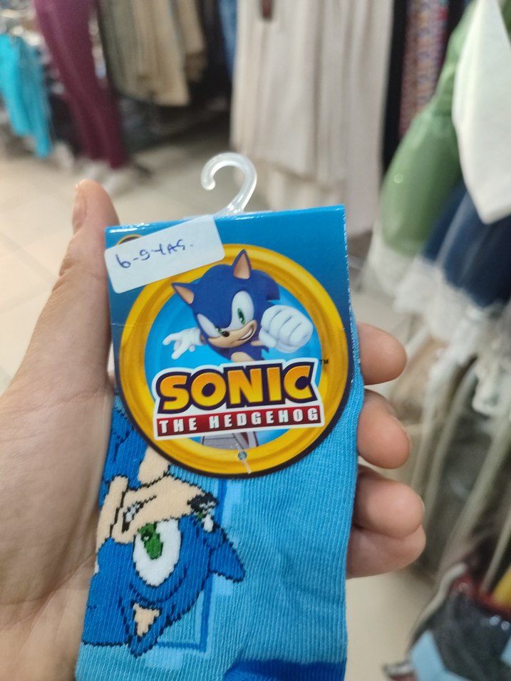 Mavi Baskılı Erkek Çorap Sonic - Görsel 2