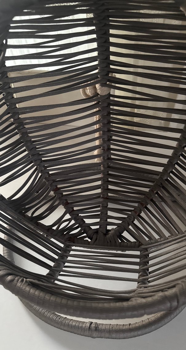 Gri Rattan Sallanan Sepet Sandalye - Görsel 5