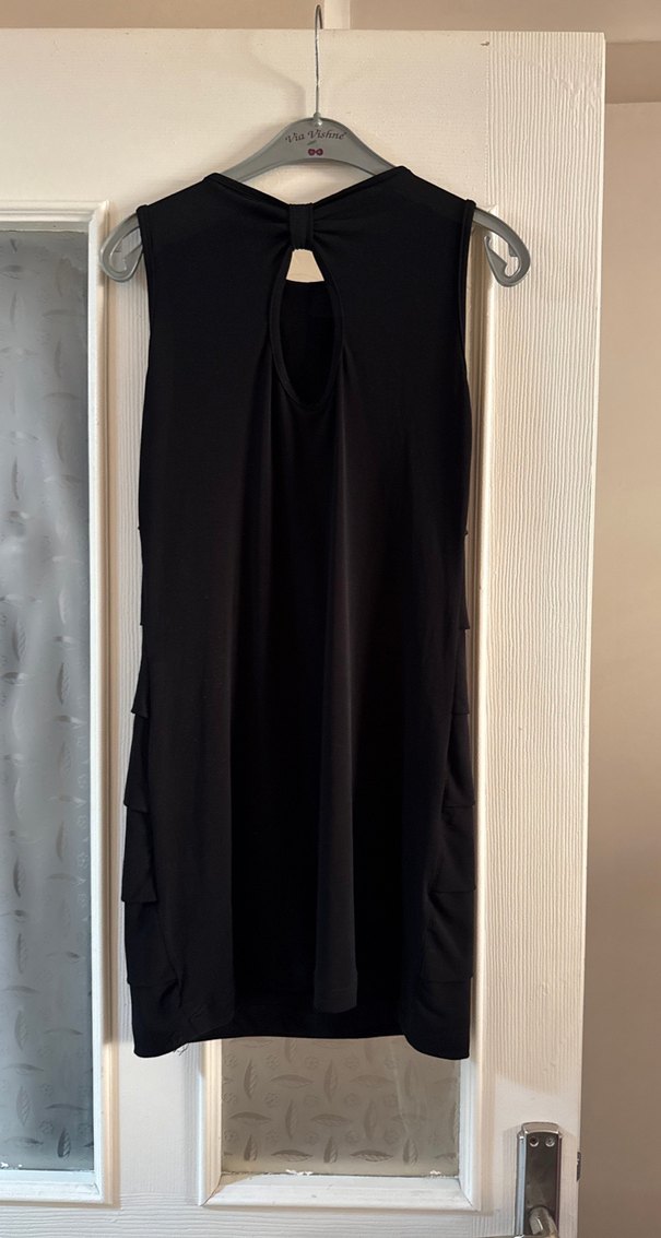 Siyah Pilili Midi Kadın Abiye Elbise - Görsel 2