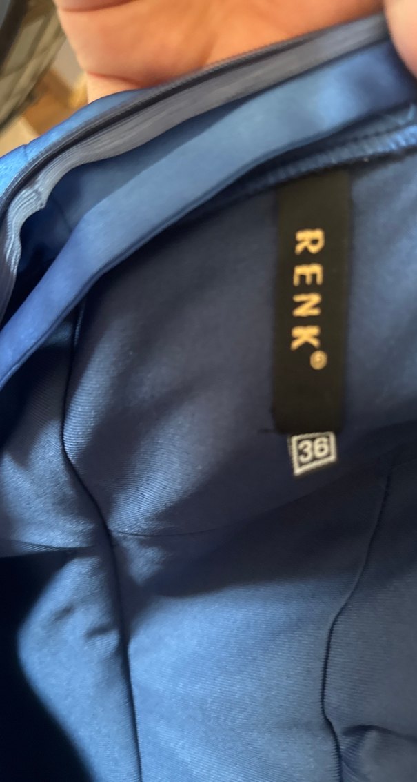 Parlak Lacivert V Yakalı Midi Elbise - Görsel 5