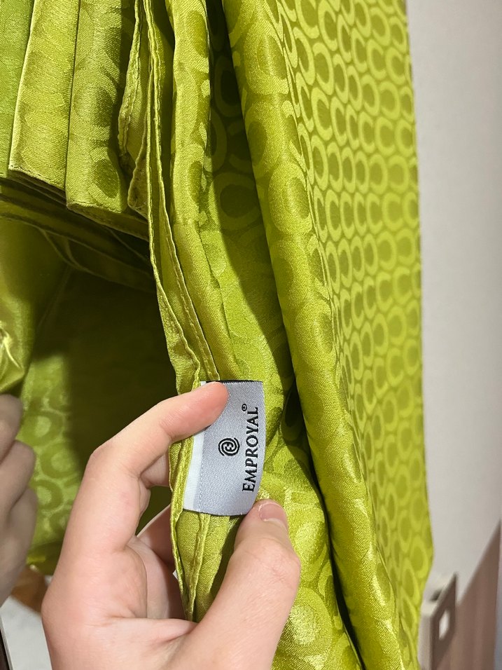 Parlak  Yağ Yeşili Kadın Şal - Görsel 2