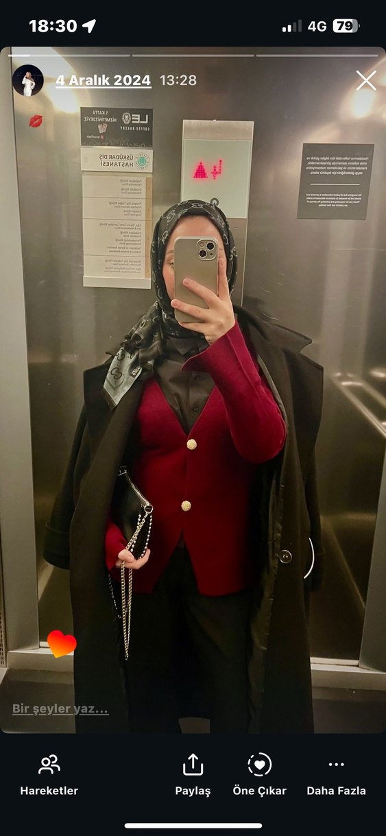 Bordo Düğmeli Midi Yün hırka - Görsel 2