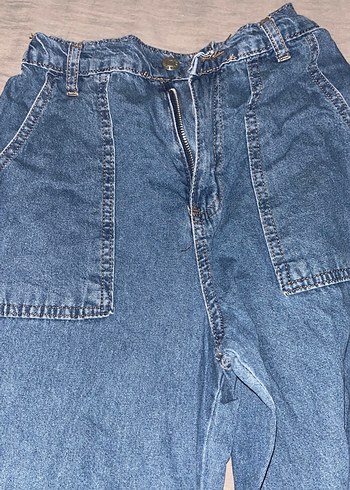 28 Beden mavi Renk Kadın Rahat Kesim Midi Boy Kot Pantolon