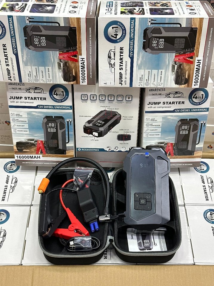 16.000mAh Çok Fonksiyonlu Akü Takviye ve Hava Kompresörü - Görsel 2