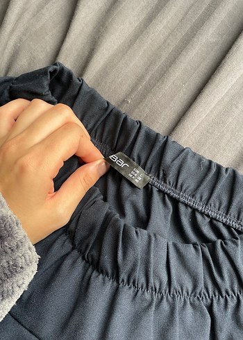 lacivert  Keten Fırfırlı Midi Etek - Görsel 3