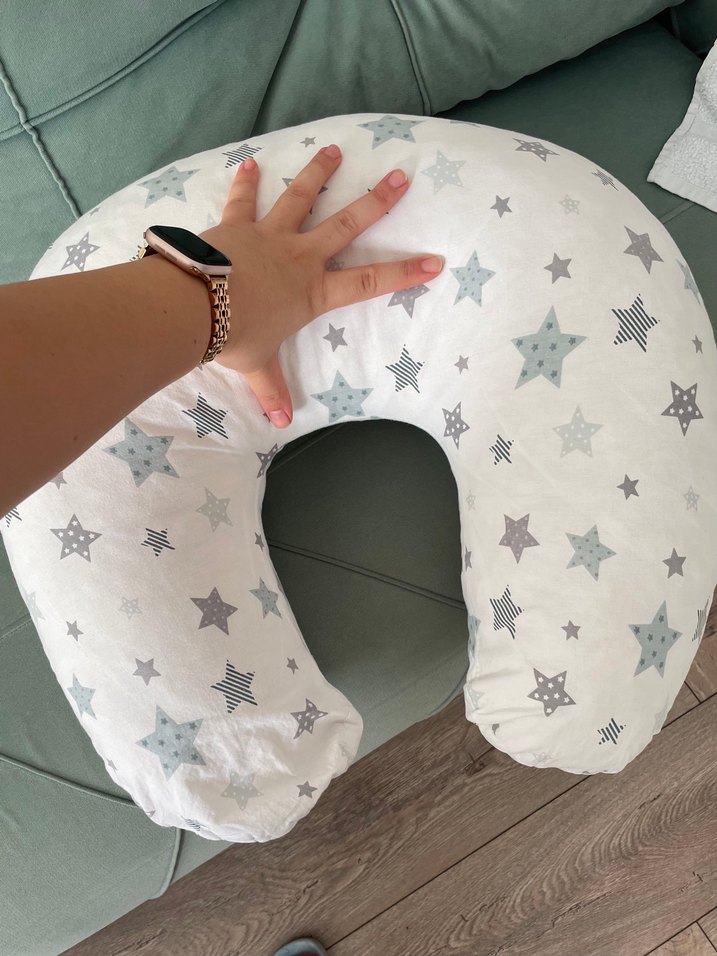 Gri Yıldız Desenli Emzirme ve Hamilelik Yastığı - Görsel 3