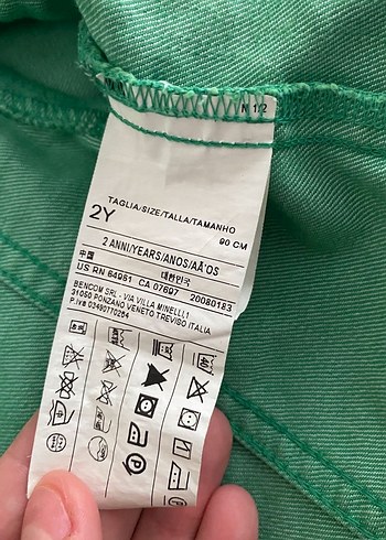 Kız Çocuk Yeşil Düğmeli Denim Ceket - Görsel 5