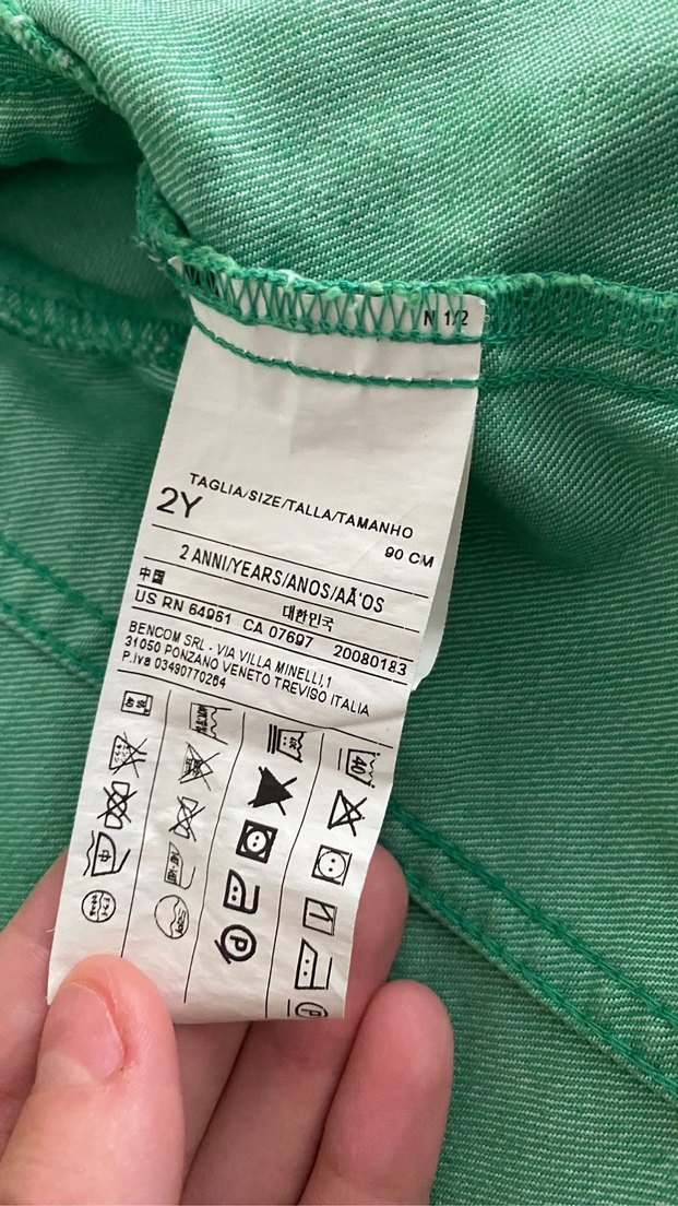 Kız Çocuk Yeşil Düğmeli Denim Ceket - Görsel 5