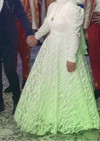 Uzun Kollu Beyaz İşlemeli sünnet Elbisesi - Görsel 3