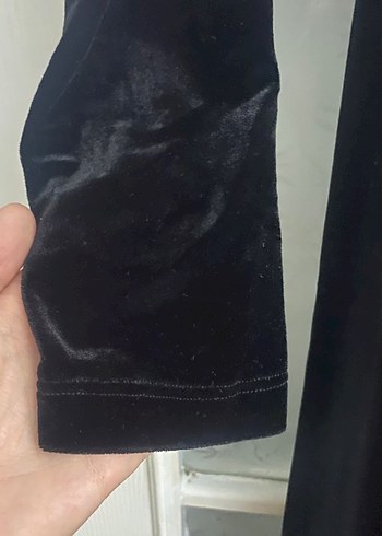 Siyah Süet Uzun Kollu Kemerli Uzun Elbise - Görsel 3