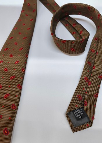 SABRİ ÖZEL KRAVAT Klasik Kahverengi Desenli Erkek Kravat - Görsel 3