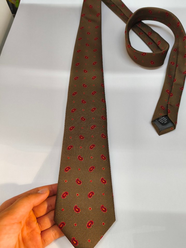 SABRİ ÖZEL KRAVAT Klasik Kahverengi Desenli Erkek Kravat - Görsel 2