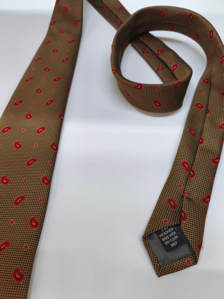 SABRİ ÖZEL KRAVAT Klasik Kahverengi Desenli Erkek Kravat - Görsel 3