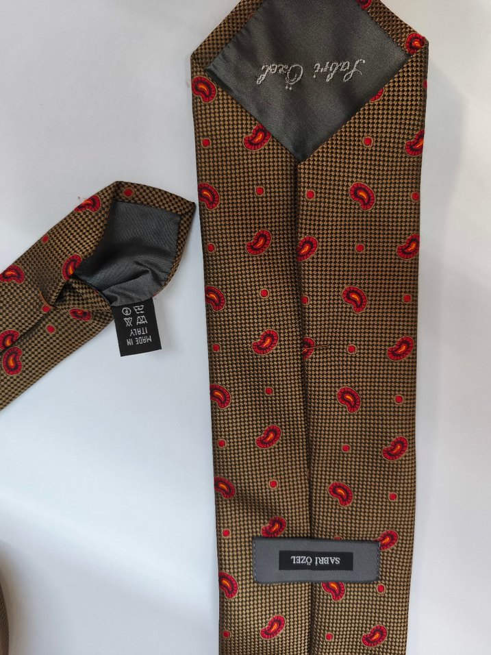 SABRİ ÖZEL KRAVAT Klasik Kahverengi Desenli Erkek Kravat - Görsel 5