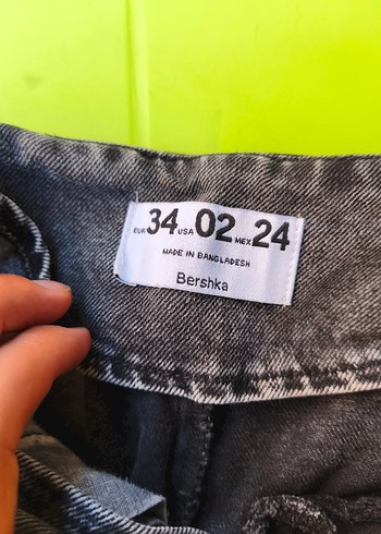 Bershla Kadın Gri Bol Kesim Denim Pantolon - Görsel 9
