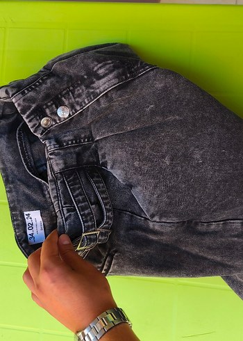 Bershla Kadın Gri Bol Kesim Denim Pantolon - Görsel 5