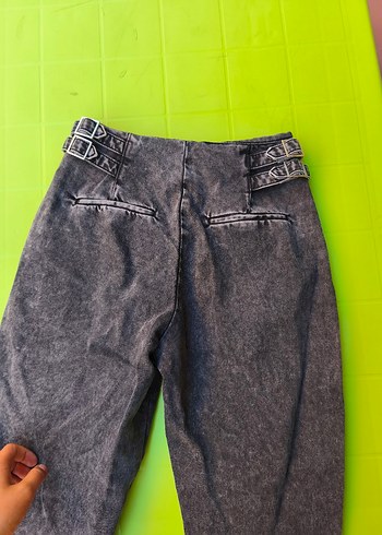 Bershla Kadın Gri Bol Kesim Denim Pantolon - Görsel 4