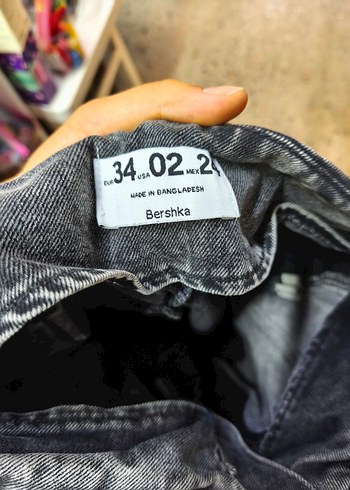 Bershla Kadın Gri Bol Kesim Denim Pantolon - Görsel 3