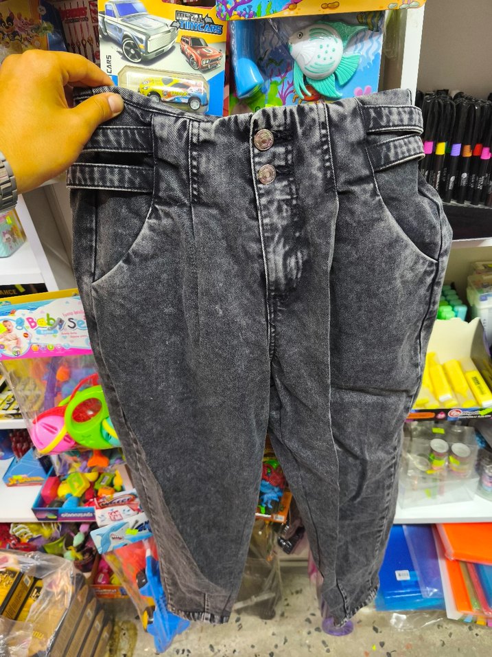 Bershla Kadın Gri Bol Kesim Denim Pantolon - Görsel 2