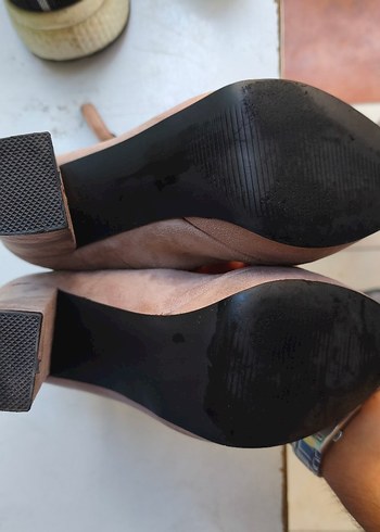 Bej Süet Platform Topuklu Kadın Ayakkabı HEELS MARKA - Görsel 6