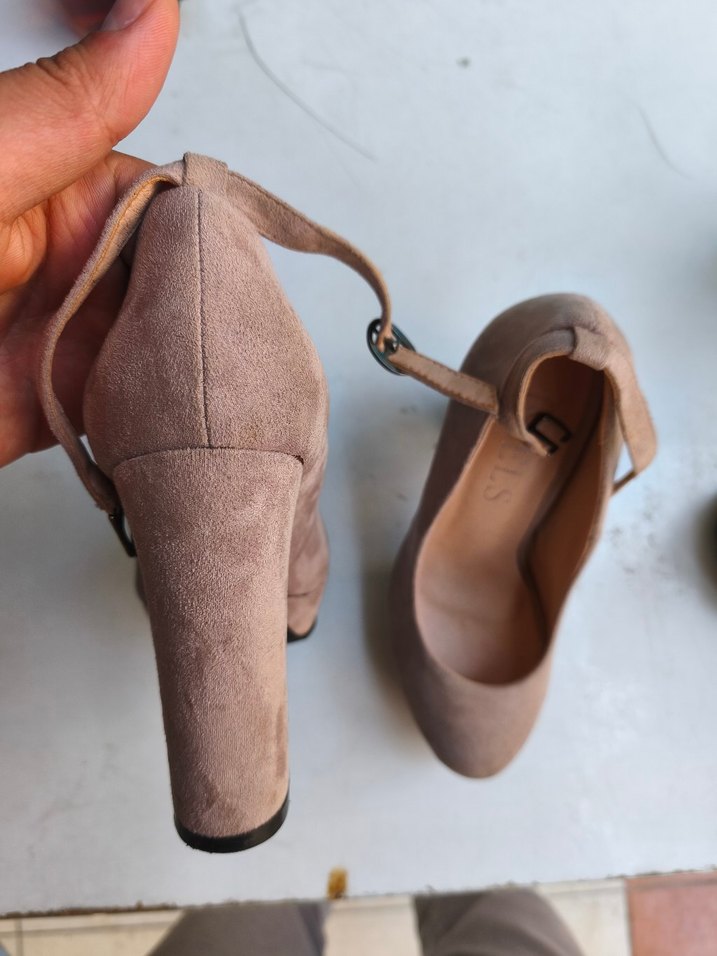 Bej Süet Platform Topuklu Kadın Ayakkabı HEELS MARKA - Görsel 3