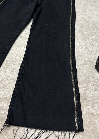 Bershka Kadın Siyah Midi Kot Pantolon
