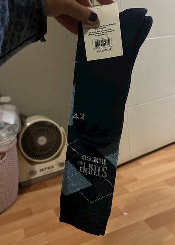 Gri Desenli kadınMidi Çorap - Görsel 2