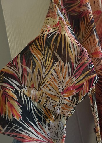 Bohem Desenli Kahverengi Kadın Bluz - Görsel 2