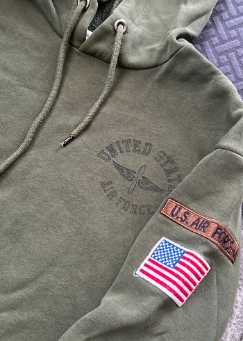 Diğer Kadın yeşil Kapüşonlu Fermuarlı Sweatshirt